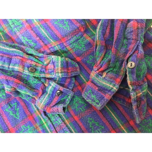 SOLD! Vintage Erika Classics Holiday Tree Plaid Flannel - Picture 6 of 8